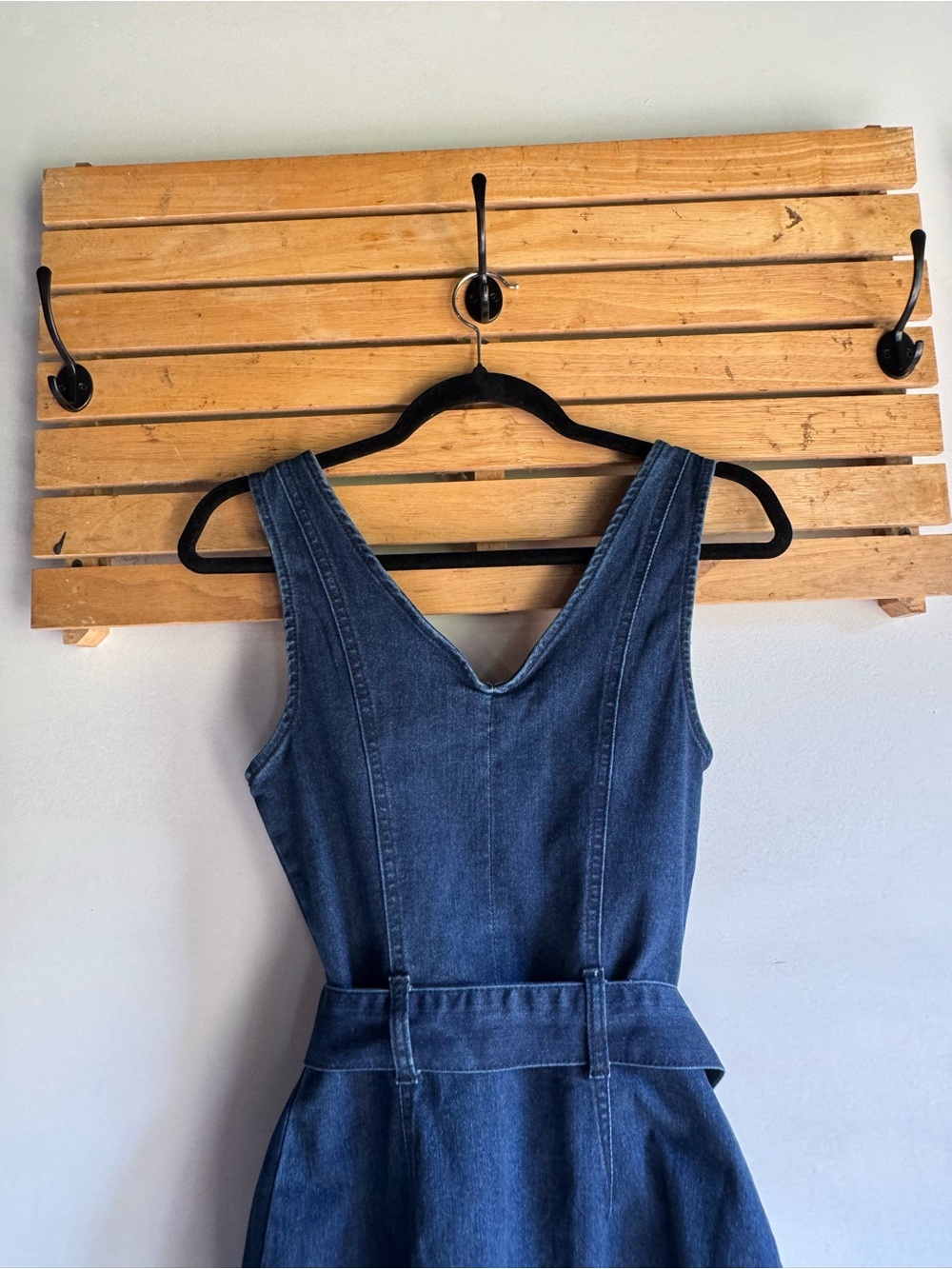 NWT Rewash Sleeveless Dark Blue Denim Belted Mini Dress - Picture 8 of 9